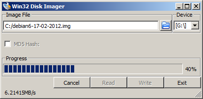 win32diskimager in action